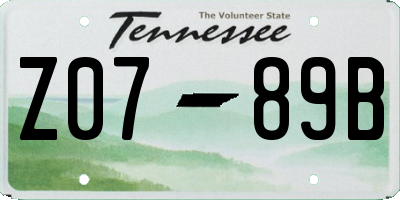 TN license plate Z0789B