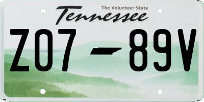 TN license plate Z0789V