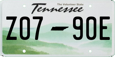 TN license plate Z0790E