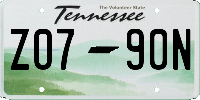 TN license plate Z0790N