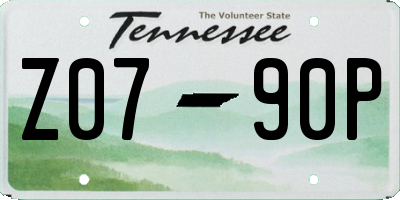 TN license plate Z0790P