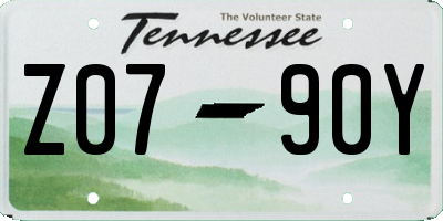 TN license plate Z0790Y