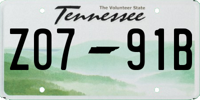 TN license plate Z0791B