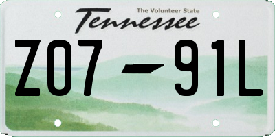 TN license plate Z0791L