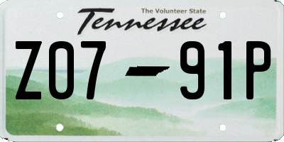 TN license plate Z0791P