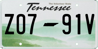TN license plate Z0791V