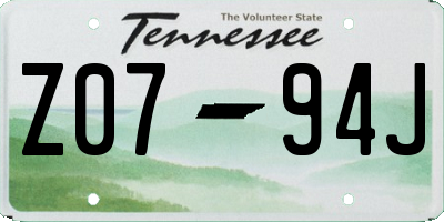 TN license plate Z0794J