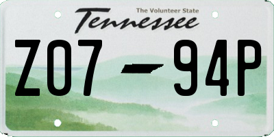 TN license plate Z0794P