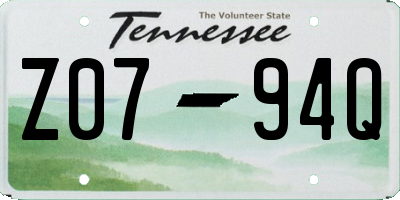 TN license plate Z0794Q