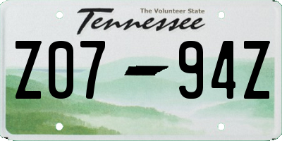 TN license plate Z0794Z