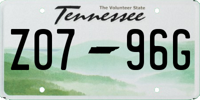 TN license plate Z0796G