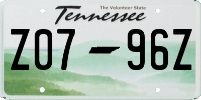 TN license plate Z0796Z