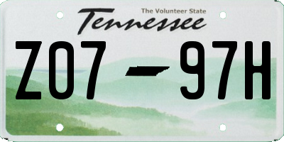 TN license plate Z0797H