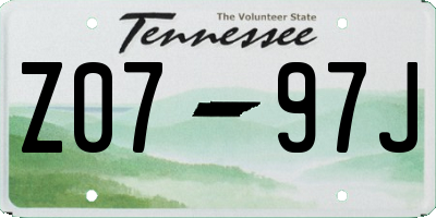 TN license plate Z0797J