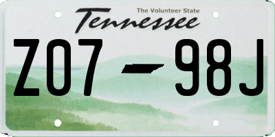 TN license plate Z0798J