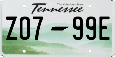TN license plate Z0799E