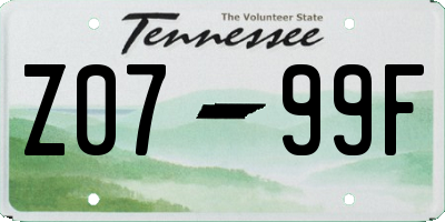 TN license plate Z0799F