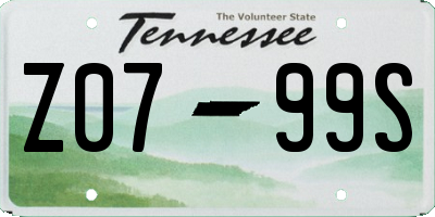 TN license plate Z0799S
