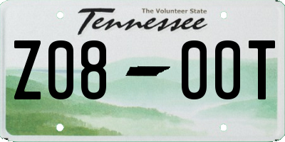 TN license plate Z0800T