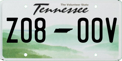 TN license plate Z0800V