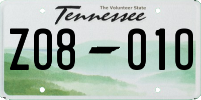 TN license plate Z0801O