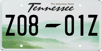 TN license plate Z0801Z