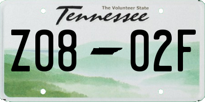 TN license plate Z0802F