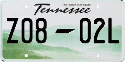TN license plate Z0802L
