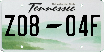 TN license plate Z0804F