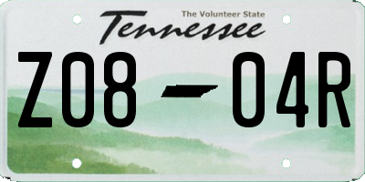 TN license plate Z0804R