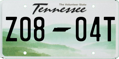 TN license plate Z0804T