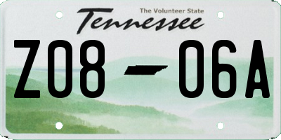 TN license plate Z0806A