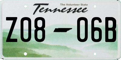 TN license plate Z0806B