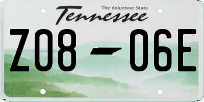 TN license plate Z0806E