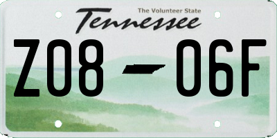TN license plate Z0806F