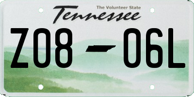 TN license plate Z0806L