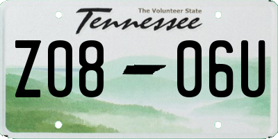 TN license plate Z0806U