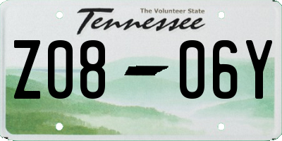 TN license plate Z0806Y