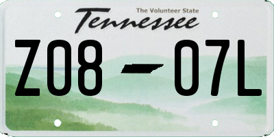 TN license plate Z0807L