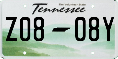 TN license plate Z0808Y