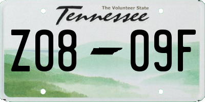 TN license plate Z0809F