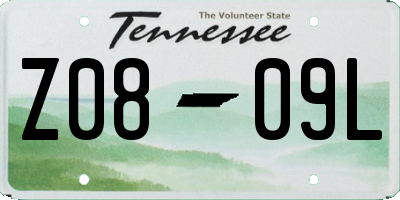 TN license plate Z0809L