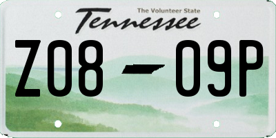 TN license plate Z0809P