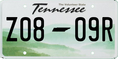 TN license plate Z0809R