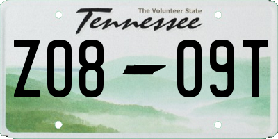 TN license plate Z0809T