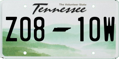 TN license plate Z0810W