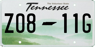 TN license plate Z0811G