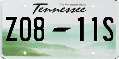 TN license plate Z0811S