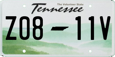 TN license plate Z0811V