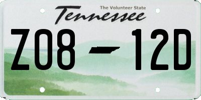 TN license plate Z0812D